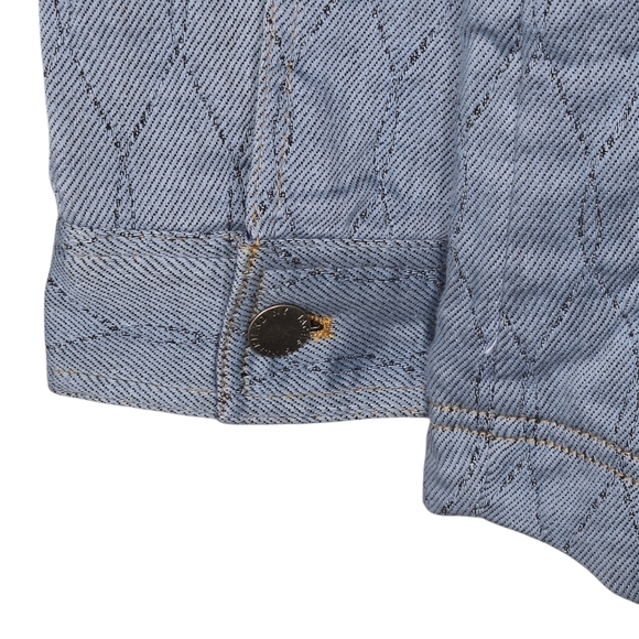 JACHS GIRLFRIEND Women's Quilted Chore Denim Jean Jacket Size Small Medium Wash - Picture 3 of 10